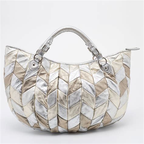 miu miu harlequin leather metallic bag|Miu Miu Metallic Multicolor Leather Harlequin Tote .